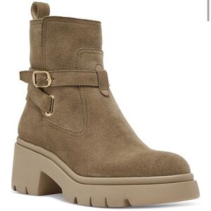 Steve Madden • Coletta Lug-Sole Buckle
Booties • Suede • Color: Taupe